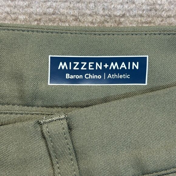 Mizzen + Main Baron Chino Pants Men's 30 Athletic Green Hemmed to 28" Inseam - Picture 6 of 13